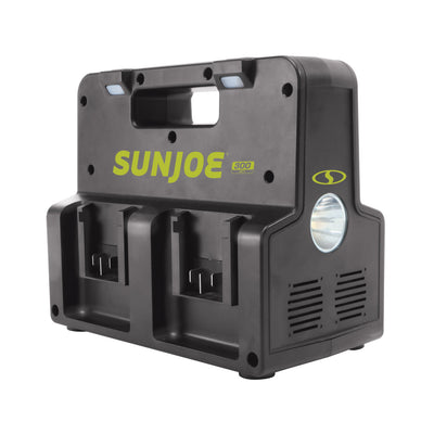 Sun Joe CERTIFIED AUTHENTIC 24-Volt IONMAX Cordless Hot-Swap Powered Inverter Generator Power Station | W/ AC Adapter, AC Receptacle, 2x USB Type A, 2x USB Type C, LED Spotlight, Wireless Phone Charger | 320-Watt