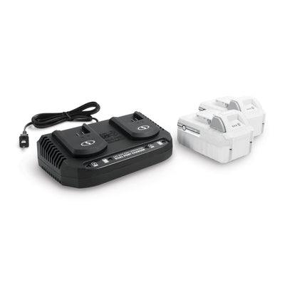 Snow Joe + Sun Joe CERTIFIED AUTHENTIC 24-Volt* Starter Kit | W/ 2 x 5.0-Ah Batteries + Dual Port Charger
