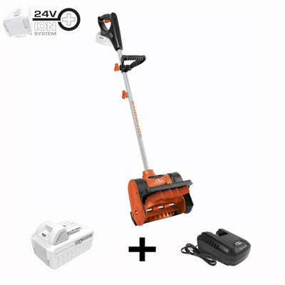 Snow Joe 24V-SS12-XR-ORG 24-Volt* IONMAX Cordless Snow Shovel Kit | 12-inch | W/ 5.0-Ah Battery + Charger (Orange)