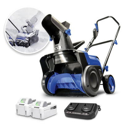 Snow Joe 24V-X2-SB15 48-Volt* IONMAX Cordless Single-Stage Snow Blower Kit | 15-inch | Brushless 750W Motor | W/ 2 x 4.0-Ah Batteries + Charger