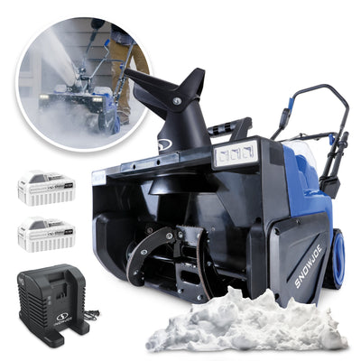 Snow Joe 48-Volt* MAX IONMAX Cordless Single-Stage Snow Blower Kit | 22-Inch | Brushless 1600W Motor | W/ 2 x 8.0-Ah High Performance Batteries + High Speed Dual Port Charger
