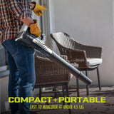 Sun Joe 24-Volt* IONMAX Cordless Compact Turbine Jet Blower | 100-MPH | 280-CFM | W/ 2 x 2.0-Ah Batteries + Dual-Port Charger thumbnail 4