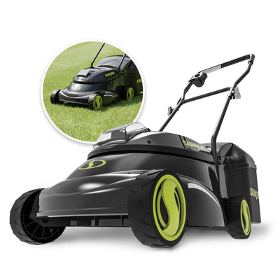 Sun Joe 28-Volt Cordless Walk-Behind Push Lawn Mower | 14-inch | 4.0-Ah Battery | 3-Position Height Adjustment