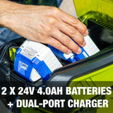 Sun Joe 24V-X2-21LMSP 48-Volt* IONMAX Cordless Self-Propelled Lawn Mower | 20-inch | 7-Position | Collection Bag | Mulching Plug | W/ 2 x 4.0-Ah Batteries + Charger thumbnail 4